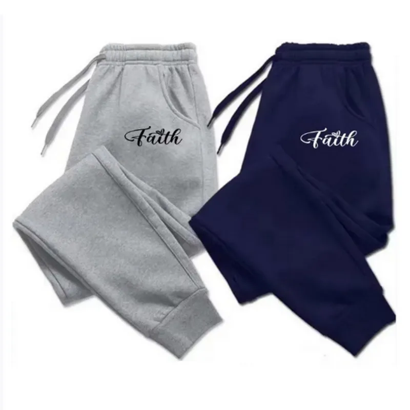 2026 Unisex Letter Print Sweatpants, Fall Winter Fleece Lined Jogger Pants, Outdoor Sports Fitness Casual Long Pants, Plus Size