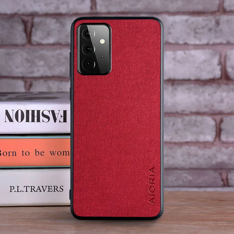 Case for Samsung Galaxy A52 A72 A42 A32 A52S 5G coque Luxury textile Leather skin hard phone cover for samsung a52 5g case funda
