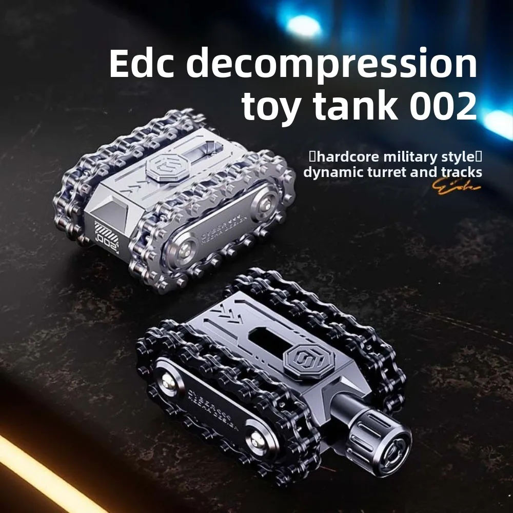 edcタンクフィンガーフィジェットスライダー、メカニカルギアラチェットローターストレス解消玩具、パームチェーン付き、大人・ティーン向け