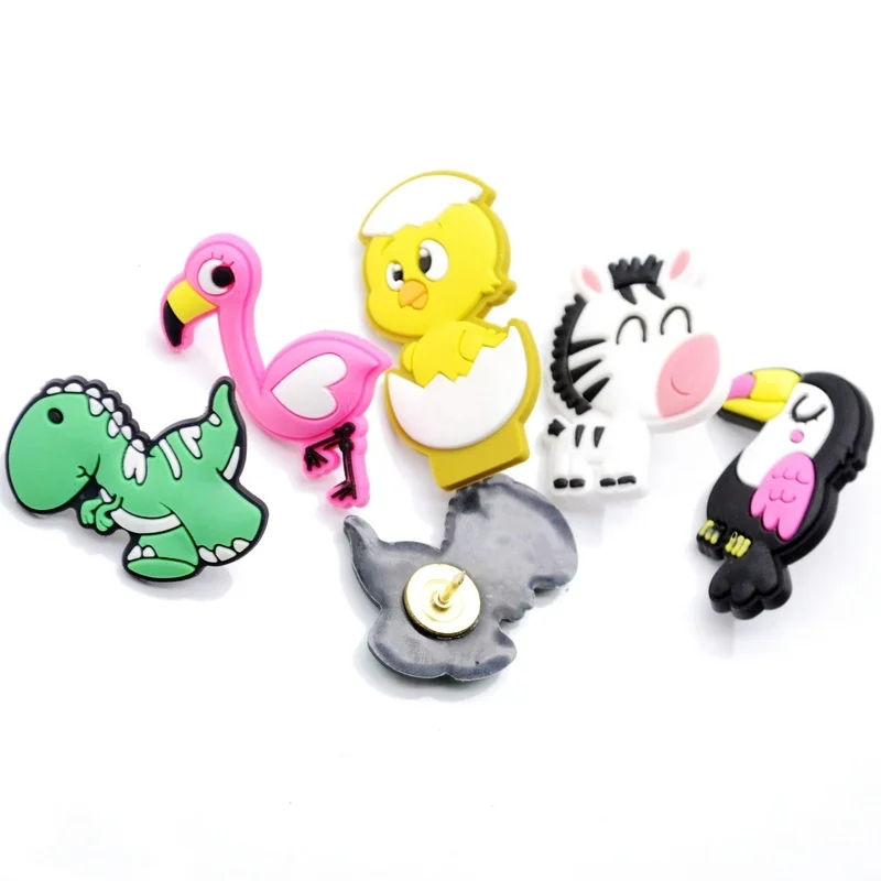 5pcs Flamingo Animal Shaped Pushpin Decorative Thumb Tack Pin Color Nails Creative Cork Push Pin Wall Stationary DIY Binding