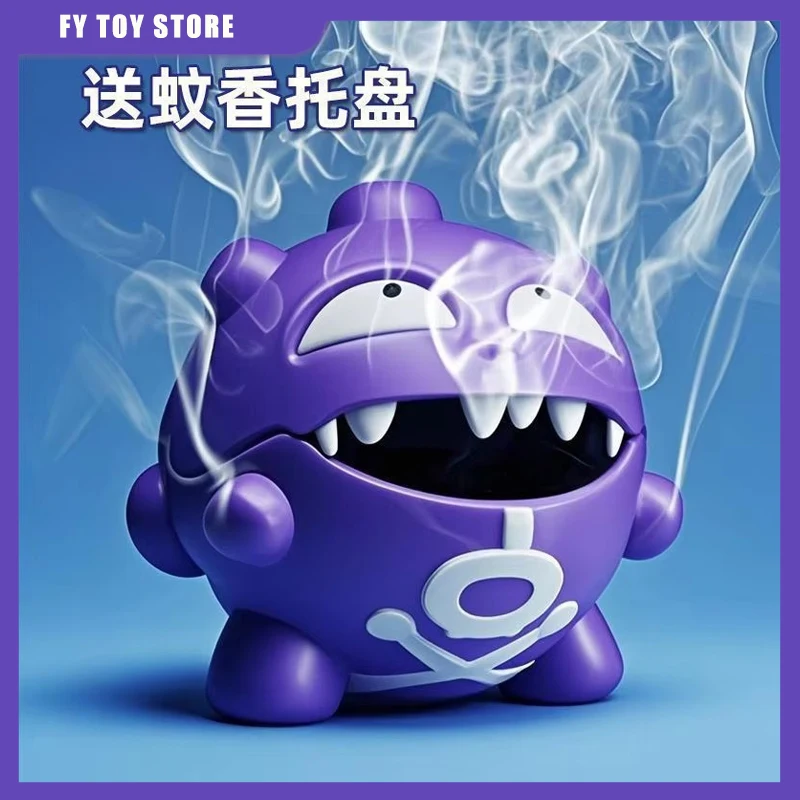 

Cute Koffing Mosquito Coil Tray Anime Gastly Indoor Incense Holder Cute Bedroom Grimer Figure Desktop Car Decoration Gas Toy