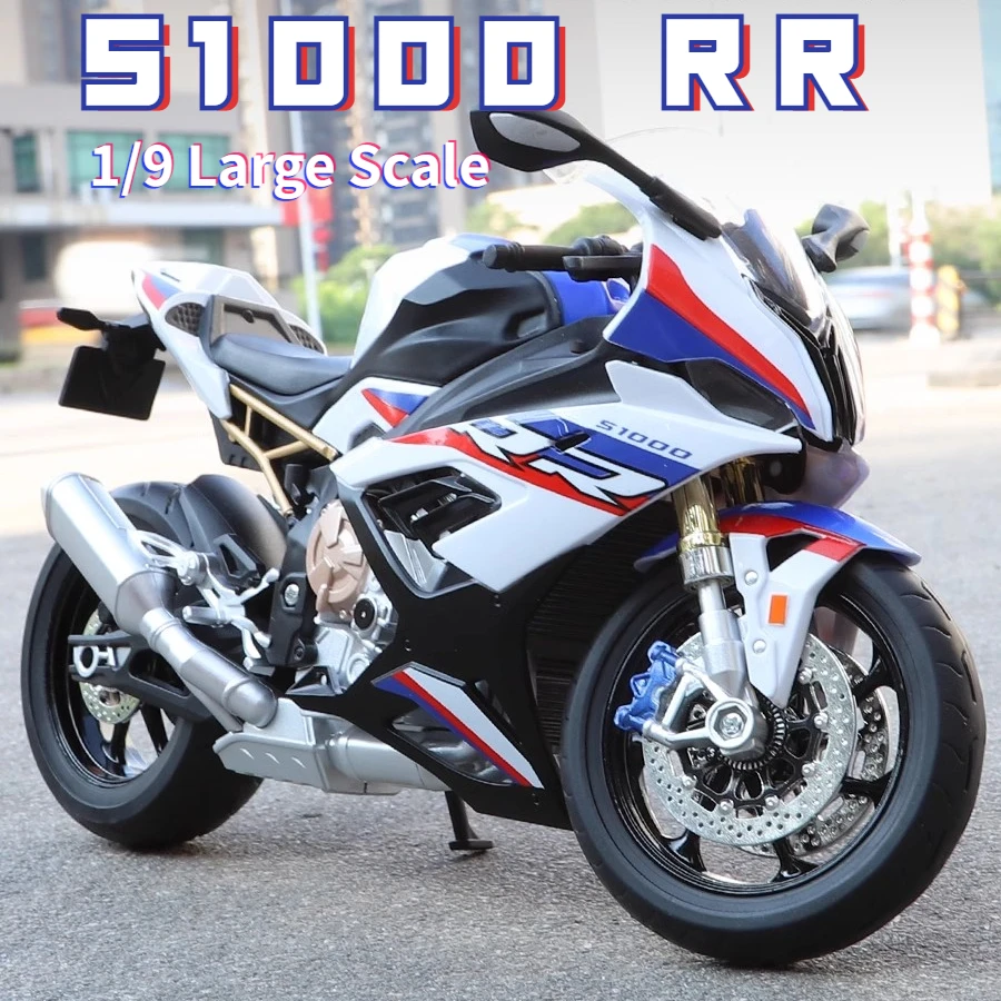 

Модель мотоцикла S1000RR в масштабе 1/9, модель мотоцикла, литые под давлением со звуком светильник и амортизаторами, имитационная модель, игрушки для мальчиков, подарки