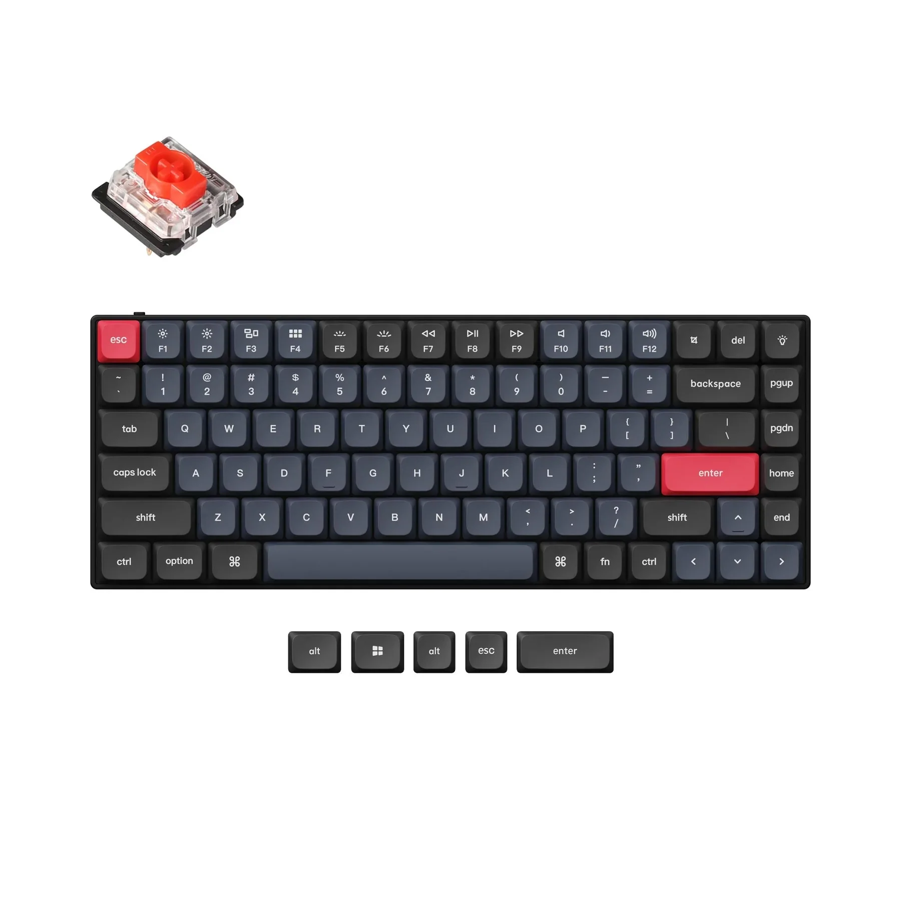 Keychron S1 H Ultra-Slim 75% Layout QMK/VIA Custom Wired Mechanical Keyboard, Hot-swappable 84 Keys RGB LED Backlit PBT Keycaps