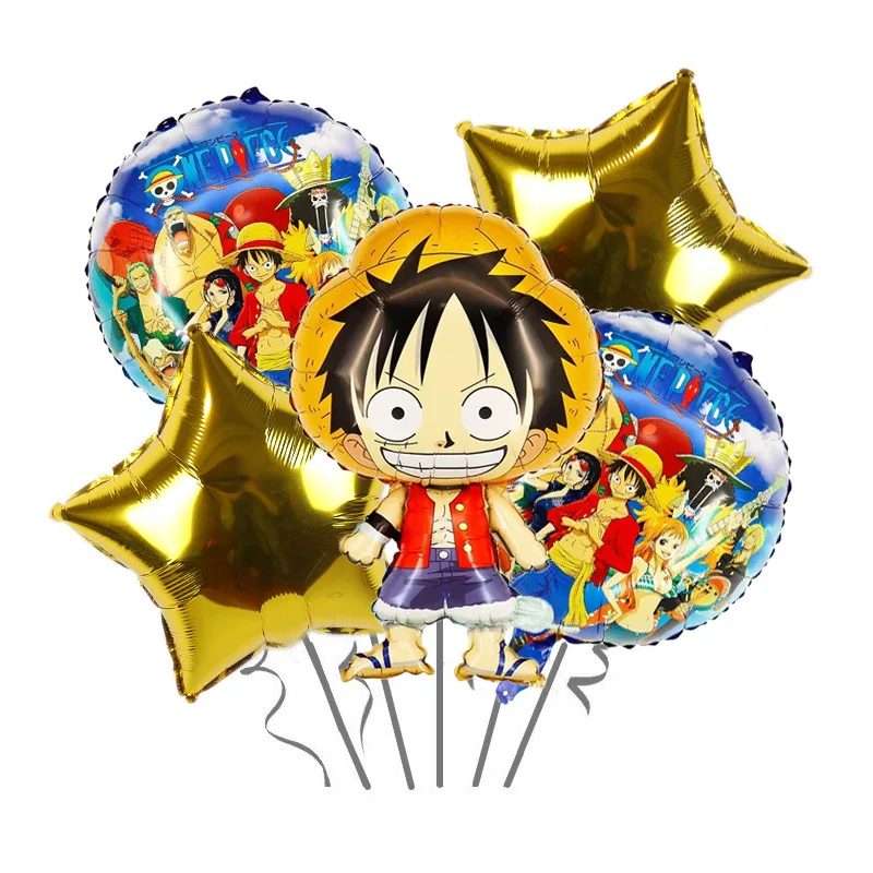 One Piece Anime Themed Luffy Shaped Birthday Number Foil Balloons, Sticker Decor Balloons for Birthday Party Arrangement - view 4