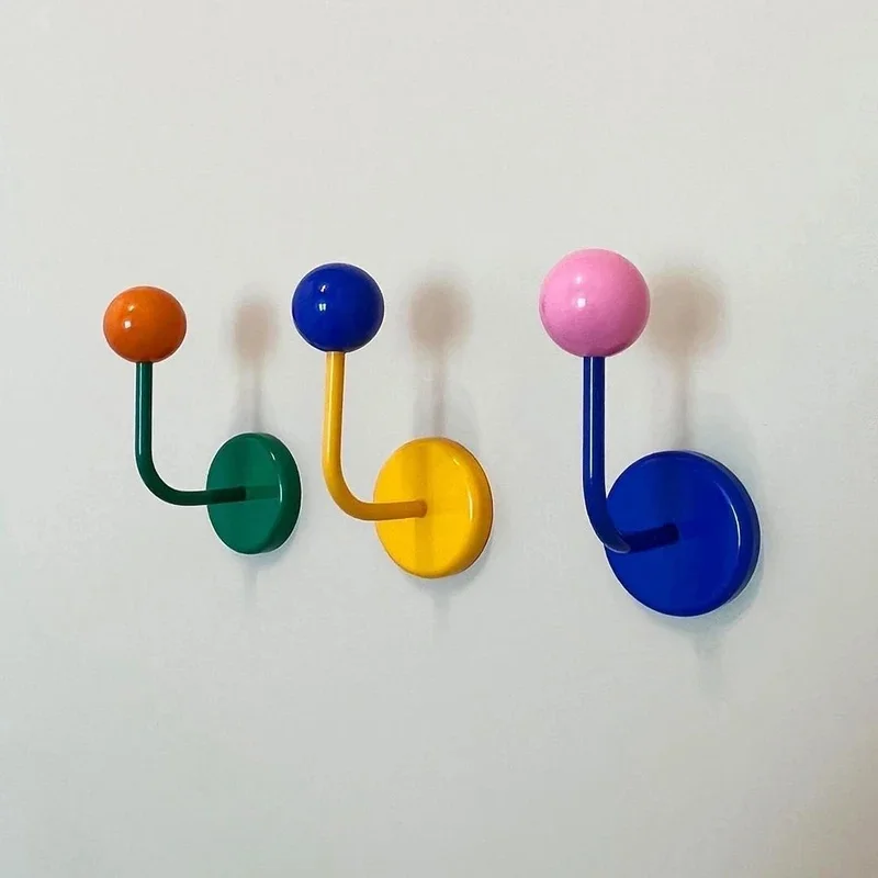 Colorful Magnetic Hook, No-Drill Metal Hanger for Refrigerator, Metal Door, Kitchen and Bathroom Small Item Storage, 1pc