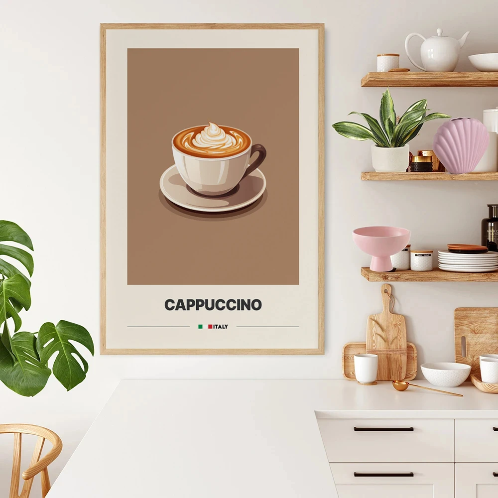 Minimalist Coffee Turkish coffee,Latte,Espresso,Americano Poster Canvas Painting Wall Art Pictures Home Bar Kitchen Cafe Decor