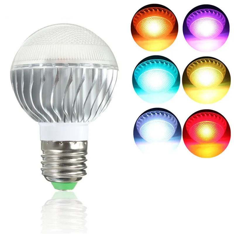 E27 9W RGB LED Bulb Light 16 Color Changing Energy Saving Lamp with IR Remote Control for Home Club Studio and Other Lighting