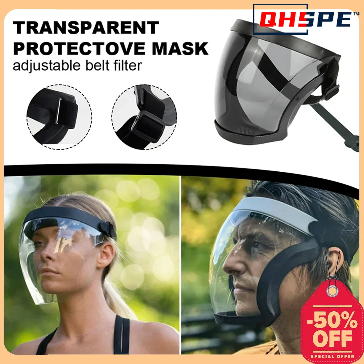 Máscara de protección Protector Facial transparente mascarilla protectora de seguridad al aire libre cubierta de cabeza protección de trabajo a prueba de salpicaduras