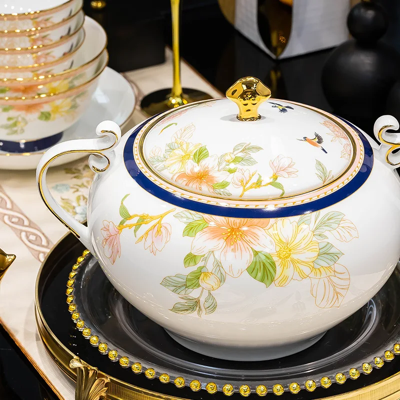 DSA Dishes and plates Household housewarming gifts Jingdezhen high-end bone china tableware Chinese ceramic bowl Eating