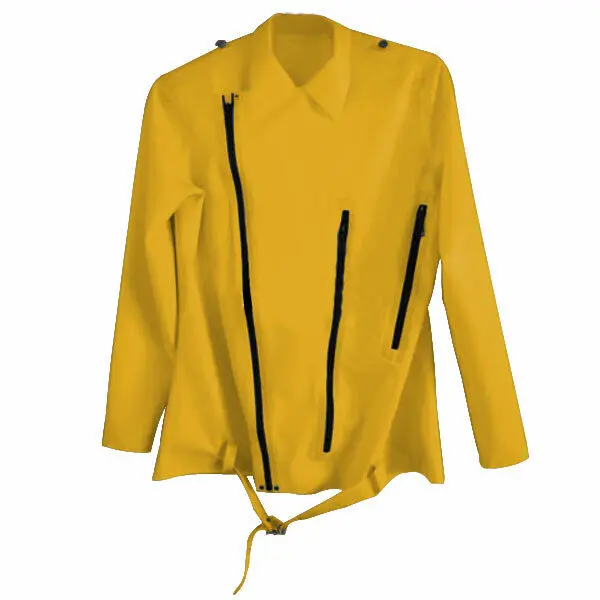 100% Latex Rubber Coat Raincoat Zipper Colorful Fashion Jacket S-XXL 0.4mm