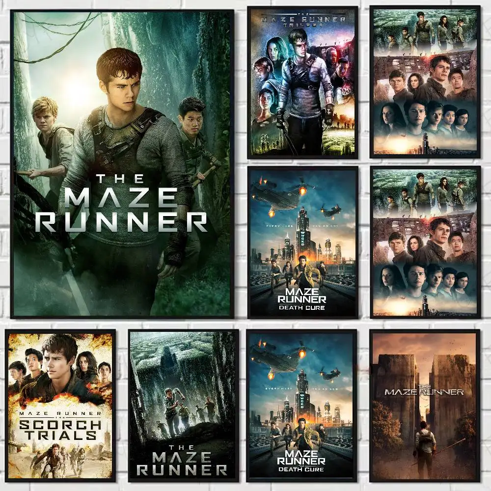 Póster de película The Maze Runner, arte HD, pared adhesiva, impermeable, decoración estética para el hogar, sala de estar y dormitorio