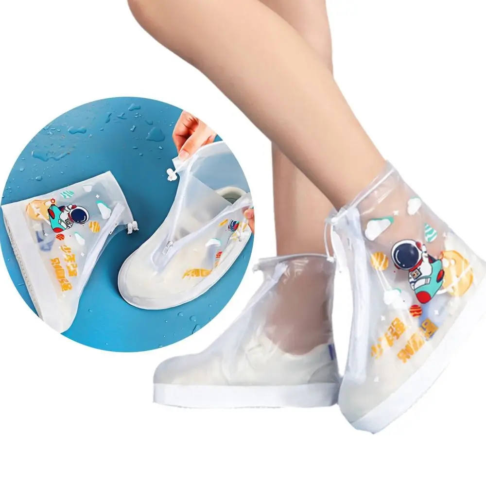 

A Pair Non-Slip Waterproof Shoe Cover Wear-Resistant Reusable Quality Kids Shoes Protectors Adjustable Water Shoes Rainy Weather