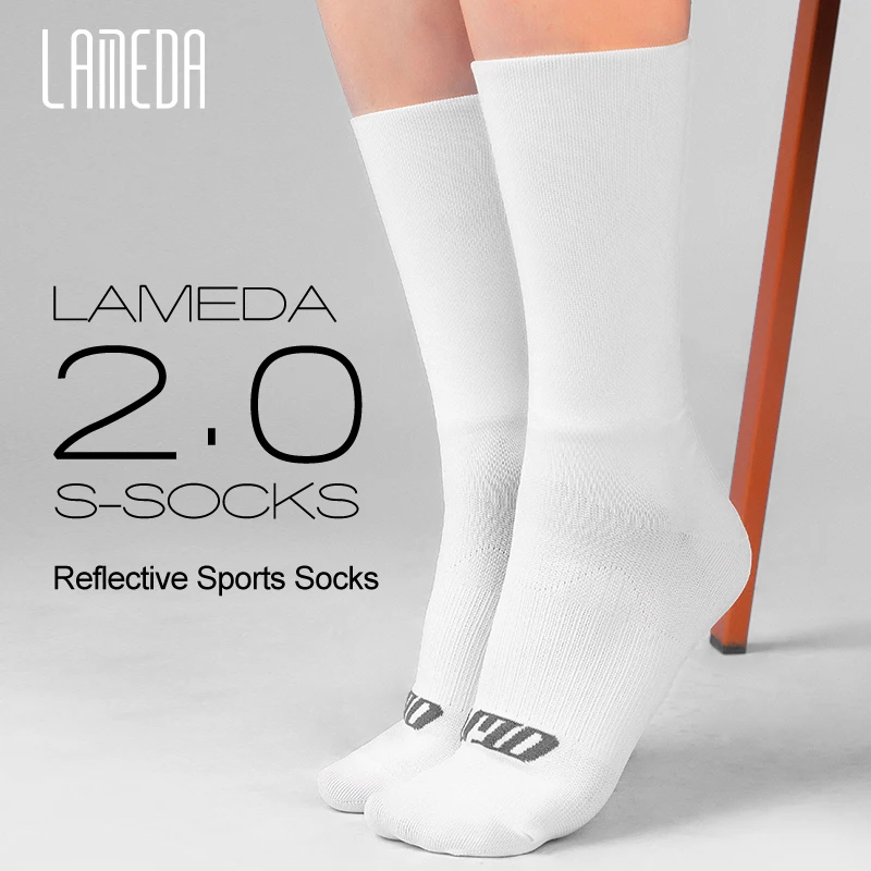 LAMEDA Women Cycling Socks Reflective Outdoor Sportswear Running Socks Breathable Bicycle Biking Racing Socks Bike Accessories