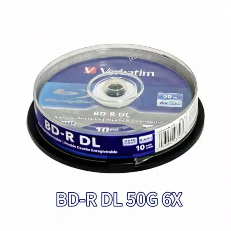 베르바팀 BD-R DL 50GB 6X 속도 녹화 가능 블루레이 디스크 BDR 블랭크 블루레이 디스크 10개