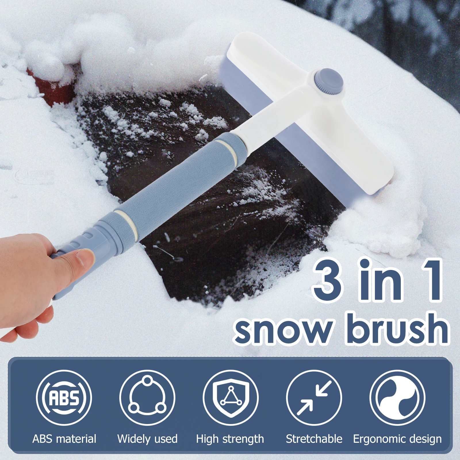 Snow Removal Scraper Telescopic Car Windshield Defrosting Ice Scraper Deicing Cleaning Tools Car Snow Shovel Ice Shovel Brush