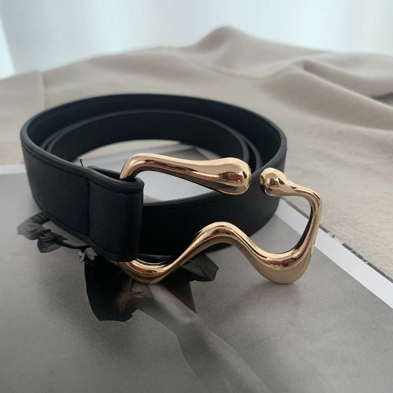 No-hole Knotted Belt Vintage PU Leather Waistband Solid Color Vintage Decorative Belts Thin Dress Girdle For Women