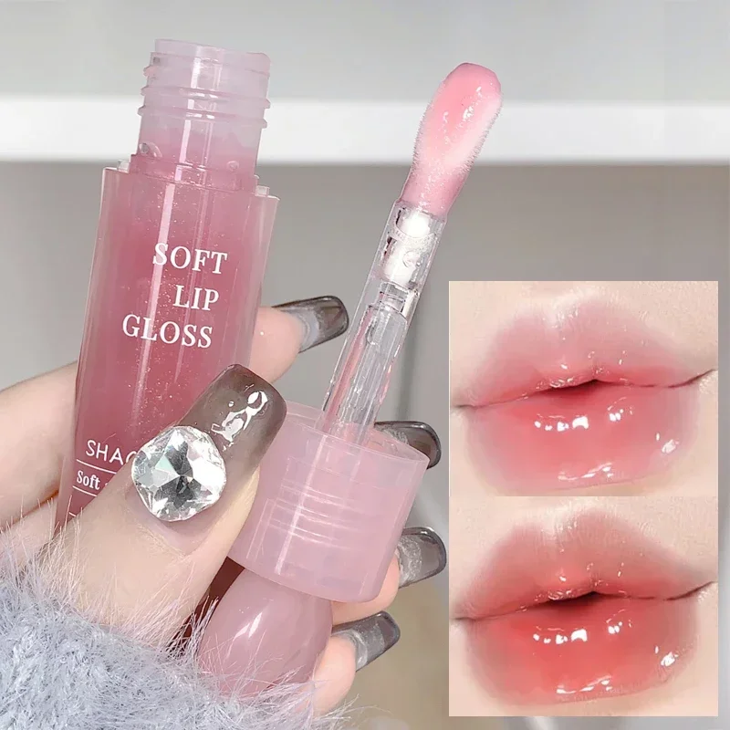 Shiny Pearl Moisturizer Lip Gloss Lip Glaze Transparent Glass Lip Oil Waterproof Long Lasting Glitter Liquid Lipstick Cosmetics