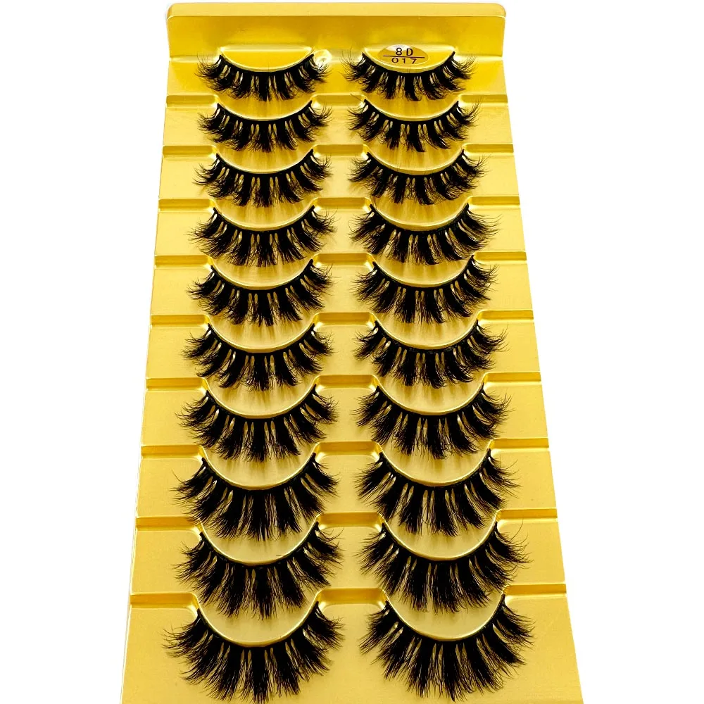 Neue 10 Paar 3D Faux Nerz Falsche Wimpern Natürliche Lange Flauschige Wimpern Wispy Make-Up Schönheit Verlängerung Kurze Gefälschte Wimpern – Detail 3