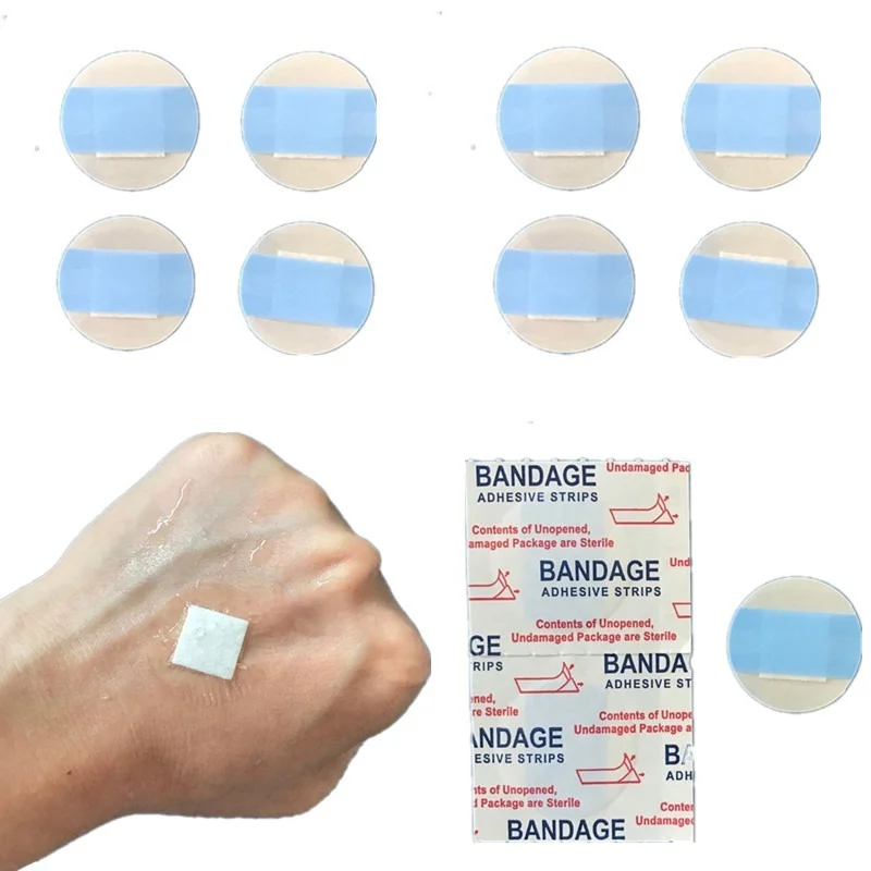 100Pcs/set Mini Round Patch First Aid Kits Band Aid Transparent Waterproof Breathable Hemostasis Adhesive Bandages Plaster Tape