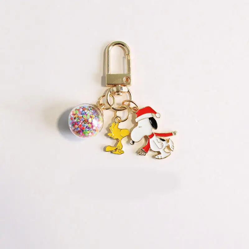 Snoopy Couple Metal Ins Style Keychain Cartoon Kawaii Female Car Pendant Exquisite Student Snoopy Gift Children's Birthday Gift