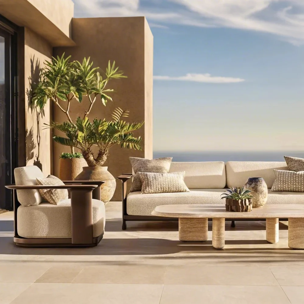 

Aluminum Garden Sofa Set Outdoor Furniture Sectional Sofa For Patio Courtyard Villa Hotel Apartment