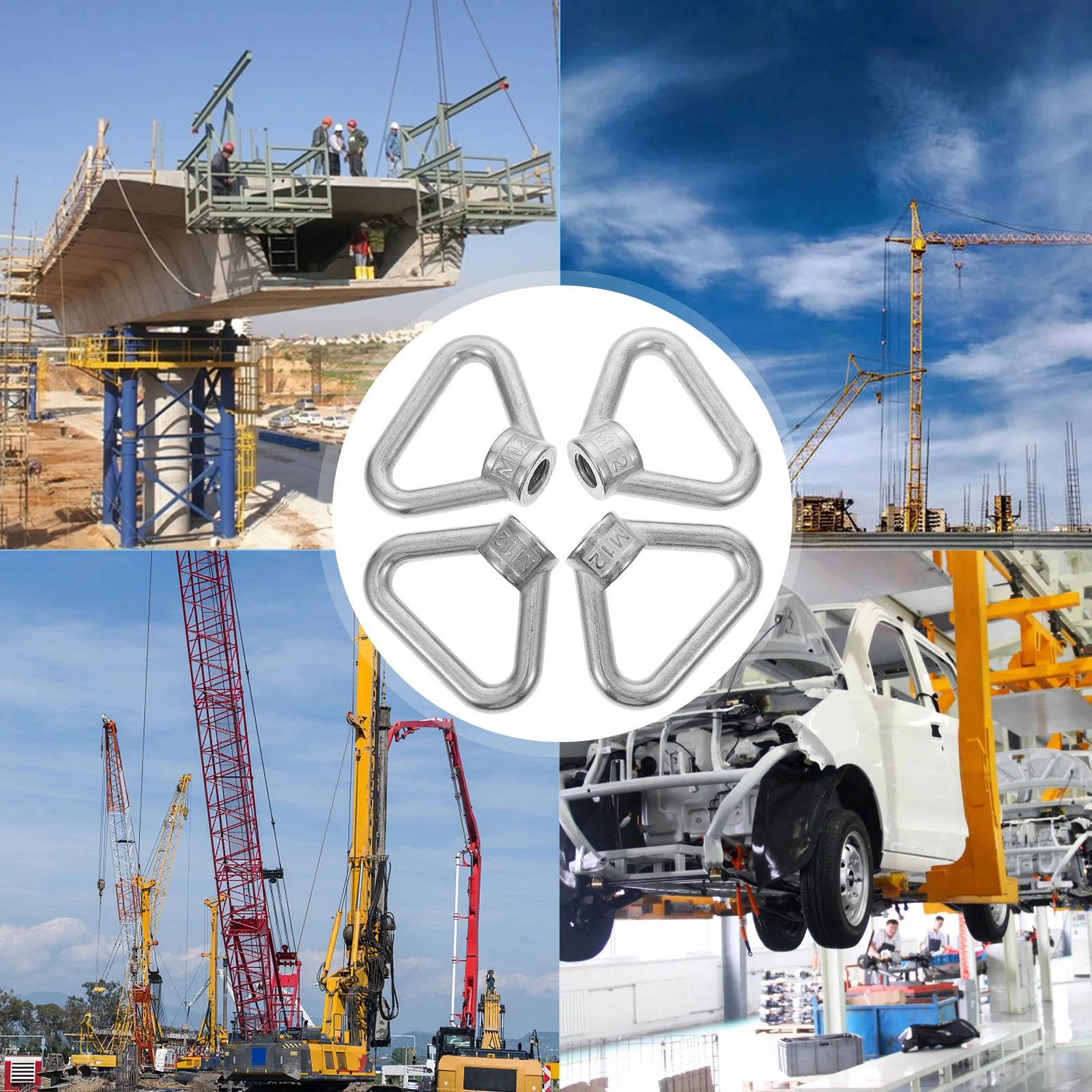 

4pcs Stainless Steel Eye Nut Marine Grade 304 Corrosion Resistant Hardware Lifting Tie Down Eye Ring Roof Rack Mining