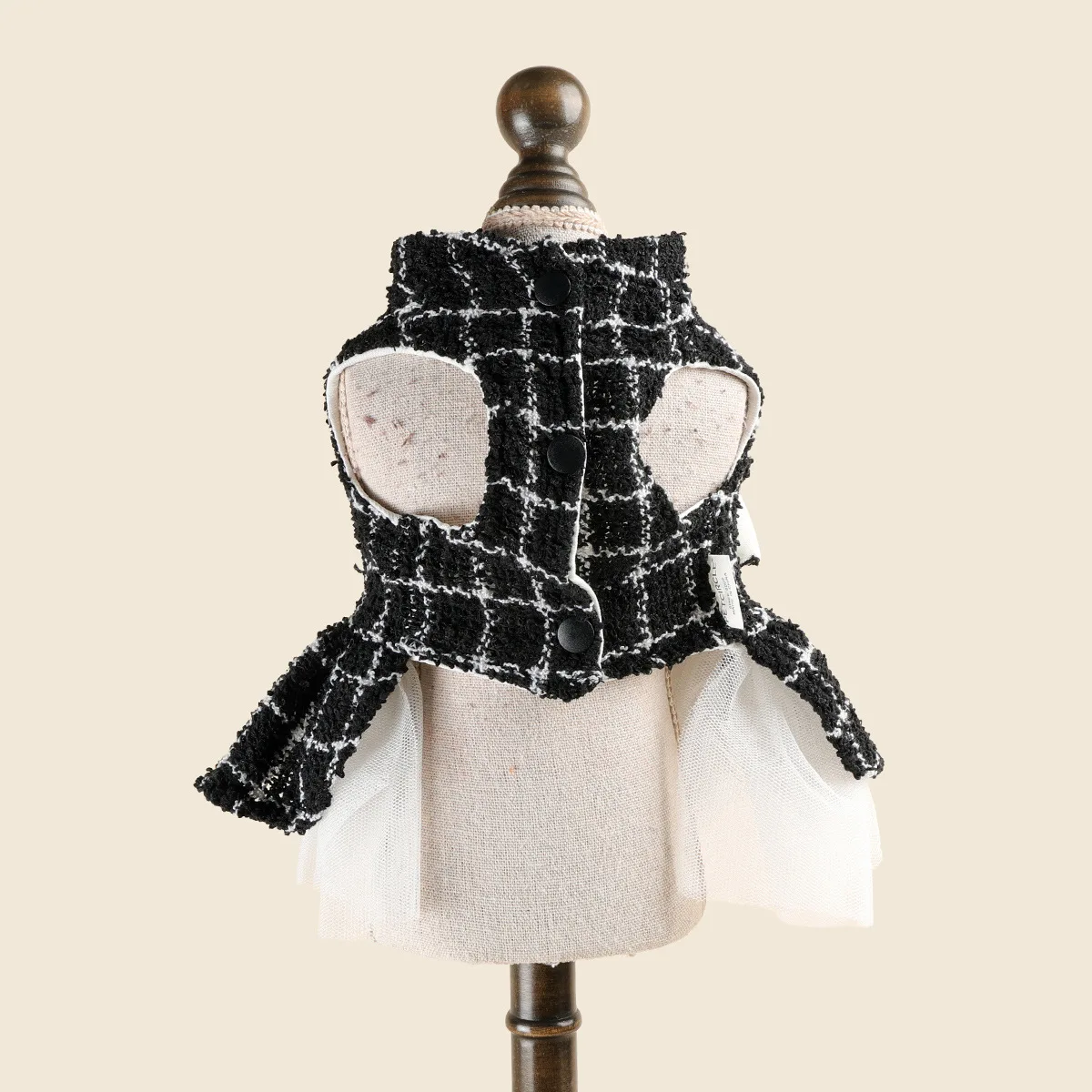 Luxuriöses Rosen-Hundekleid für den Winter, dickes Prinzessinnenkleid mit Schleife, Hochzeitskleid für kleine Haustiere, Katzenkostüm, Rock für Terrier, Yorkies, Mops – Detail 18