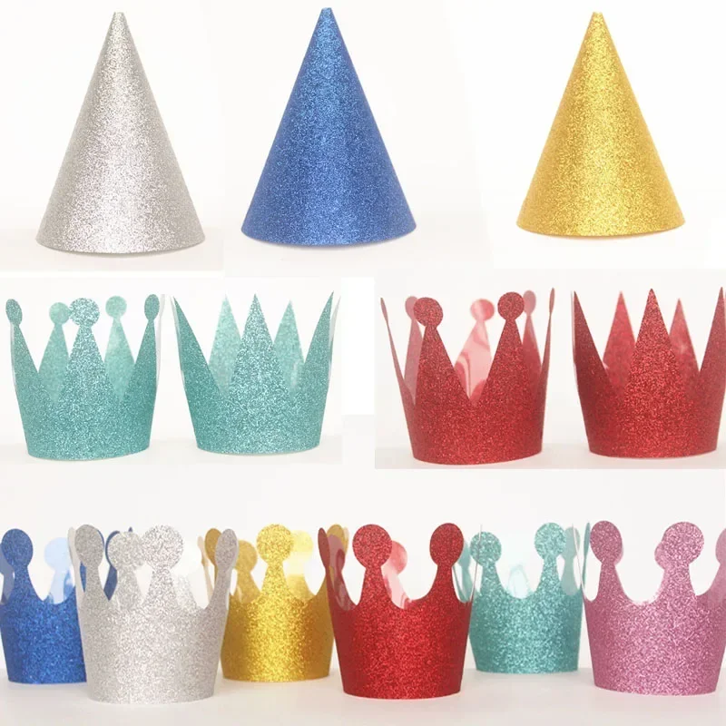 6pcs Paper Crown Top Hat Cap Princess Prince Kid\'s Children Party  Birthday Gift  Easter Wedding Festival