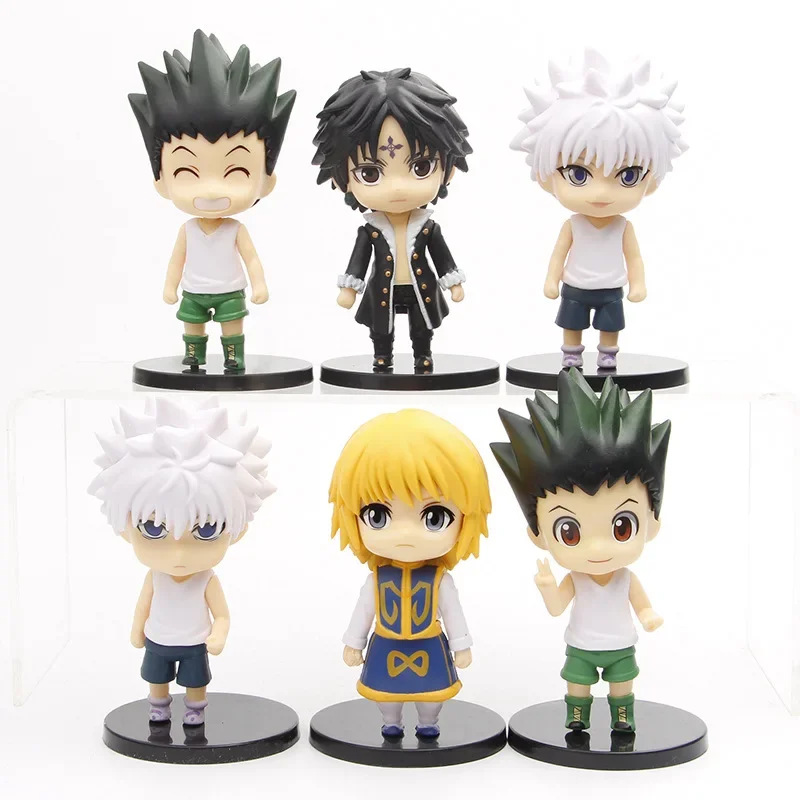 Anime HUNTERxHUNTER Killua GON Kurapika Q Version Standing posture Action Figure PVC Model Statue Desk Decor Toys Doll Gifts