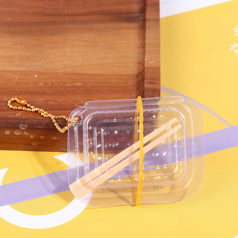 2pcs 1:12 Dollhouse Disposable fast food box + chopsticks For Doll House Decor