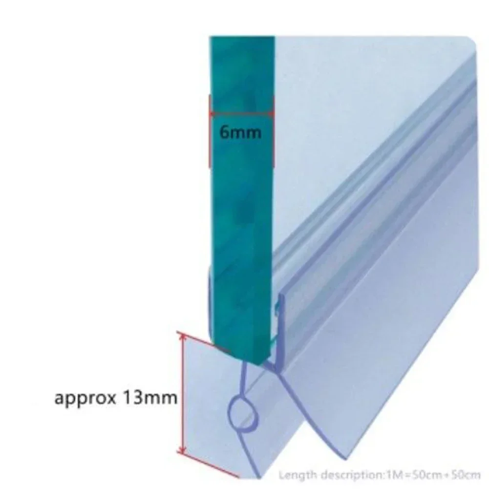 2 шт., уплотнительная лента для двери душа, 6 мм