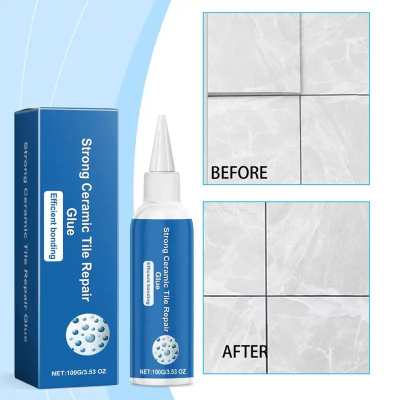 Tile Glue Adhesive Super Glue Caulking Paste Fast Drying Tile Glue Strong Adhesive Waterproof Glue Floor Tile Adhesive For