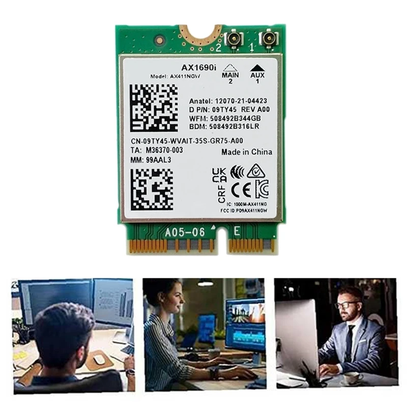 1 Pieces AX1690I Wifi Card 2.4 Gbps 802.11Ax 2.4/5/6Ghz Bluetooth 5.3 Wireless Module