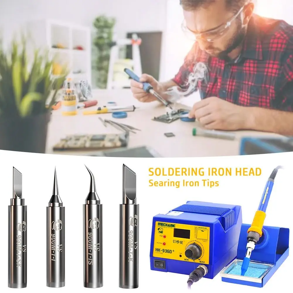 

Lead Free 936 900M Welding Tips Durable Oxygen-free Copper Soldering Iron Head Solder Head 936 937 Soldering Stations