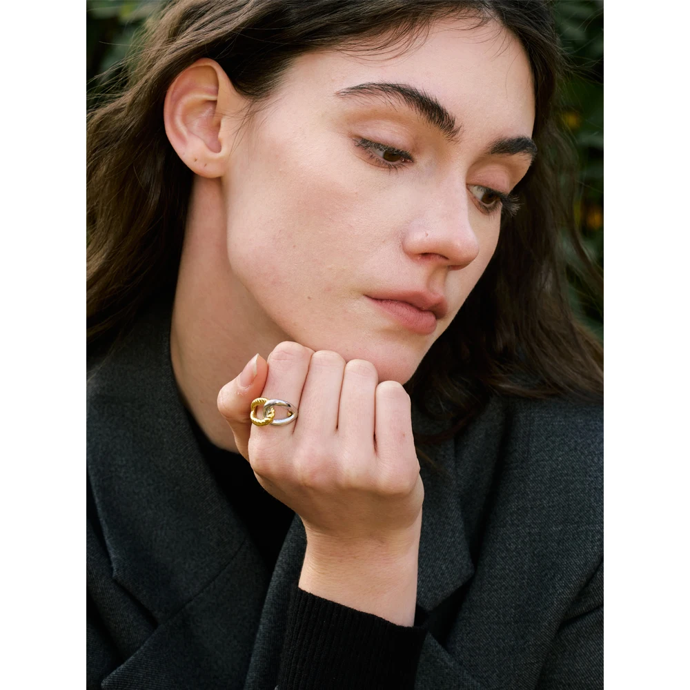 Yhpup Fashion Stainless Steel Hollow Knot Adjustable Open Ring Texture Trendy Charm Finger Jewelry 18K PVD Plated Wholesale New