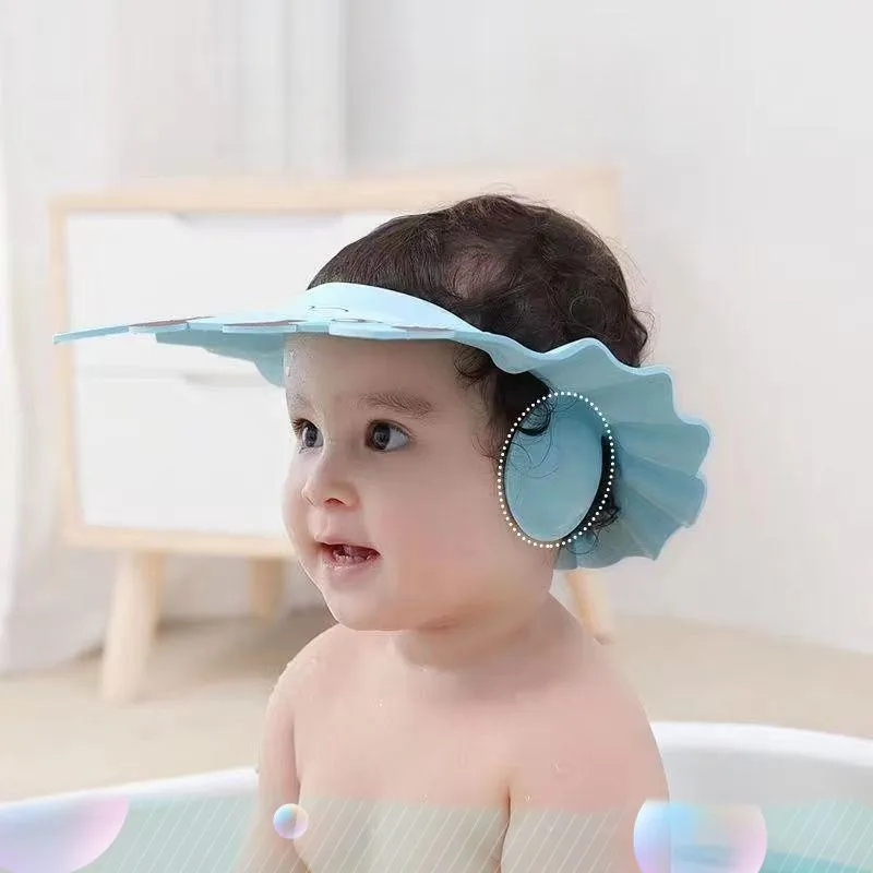 Adjustable Baby Shower Caps Child Waterproof Shampoo Hat Kids Boys Girls Wash Hair Bath Shield Ear Eye Protection Visor