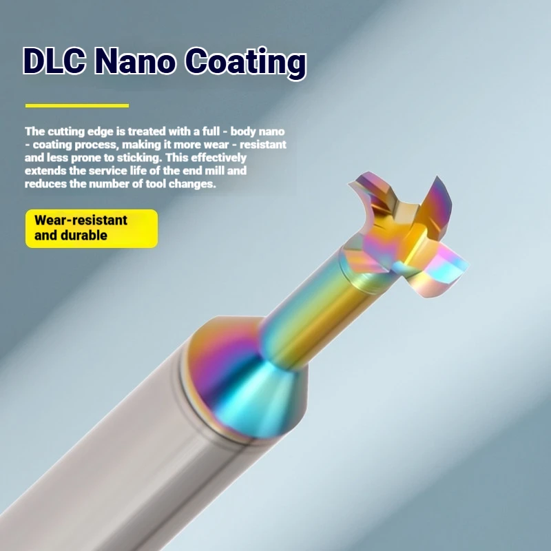HRC58 T Slot End Mill Tungsten Carbide 4 Flute Colorful Coated Milling Cutter For Copper Aluminum Alloy CNC Router Bit