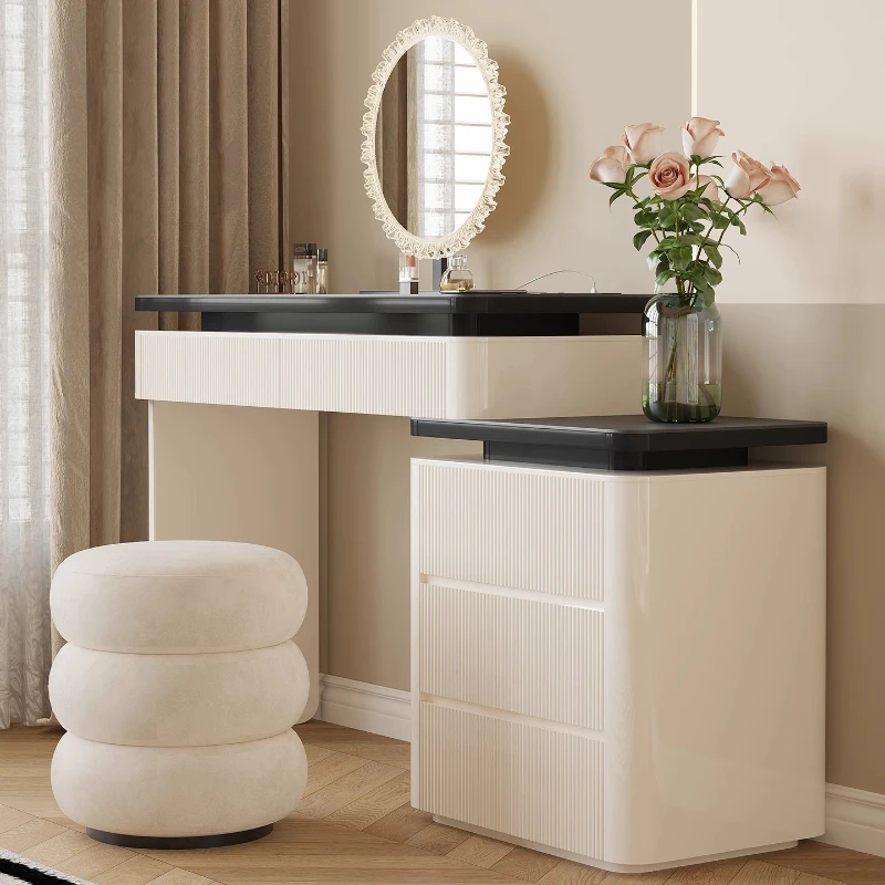

Cream Style Makeup Table Dresser Drawer Storage Cabinet Vanity Dressing Table Makeup Desk Dressers Vanities Bedroom Furniture