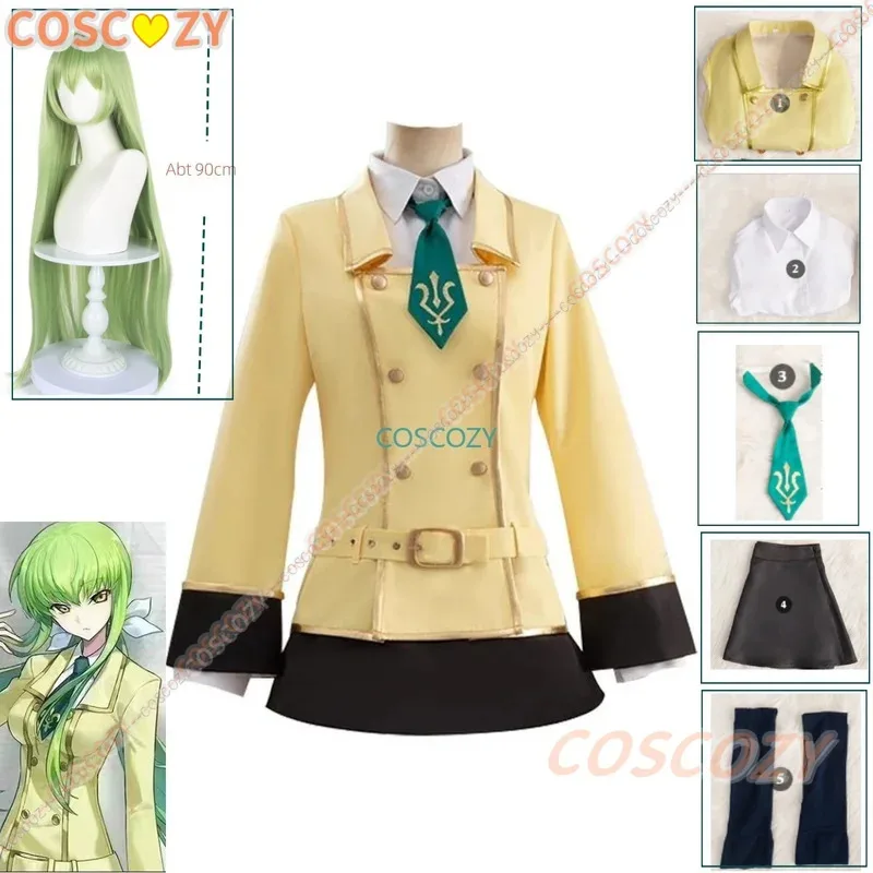 Lelouch da Rebelião C.C. Cosplay traje vestido peruca trajes de festa faculdade escola jk uniformes meias gravata saia casaco camisa