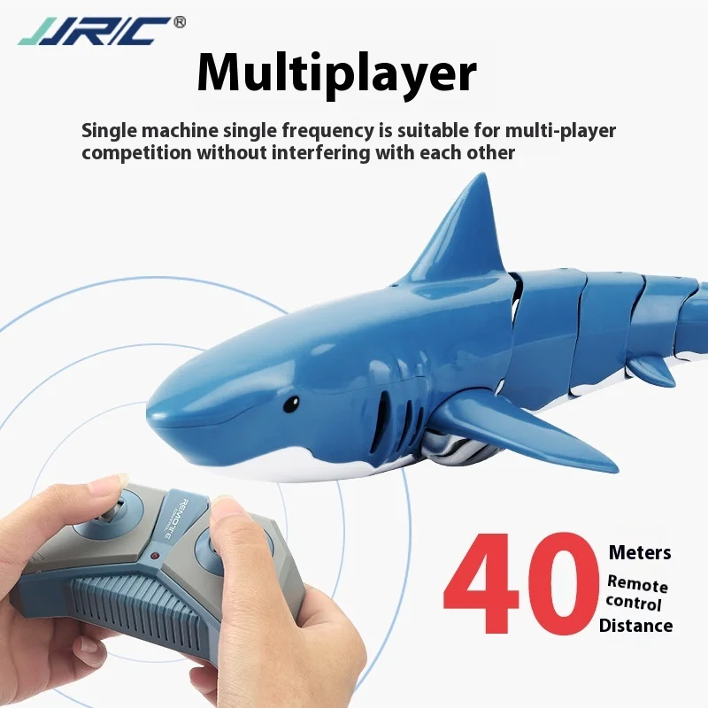 JJRC Hot Selling New 2.4G Remote Control Shark Shaped Remote Control Boat Charging Version Summer Children'S Water Toy Gifts