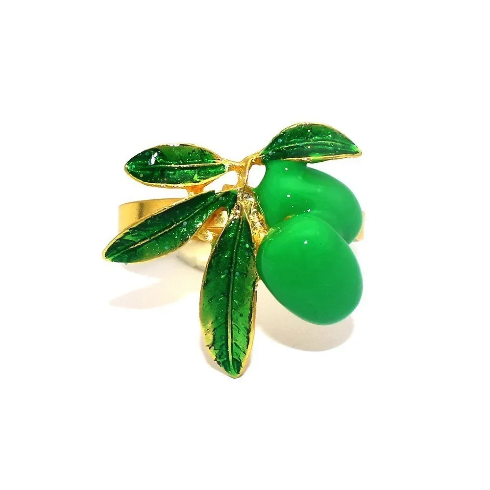 

8PCS Creative fruit lemon Table napkin rings Metal napkin holder for Table decoration and accessories New year decorations