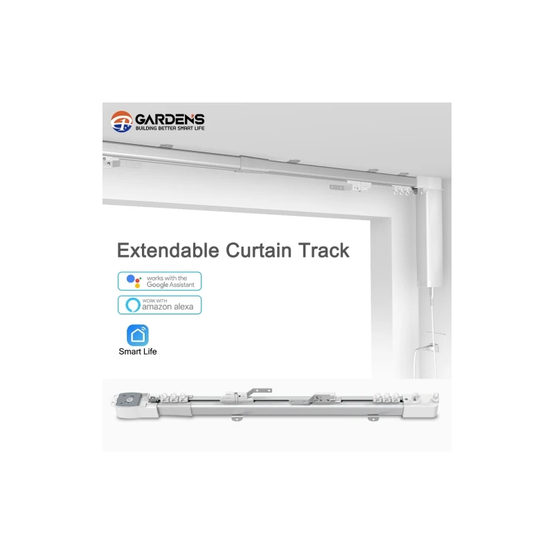 Gardens Silence Tuya Wifi Zigbee Curtain 2.3m-4m of Extendable Smart Curtain Track Set