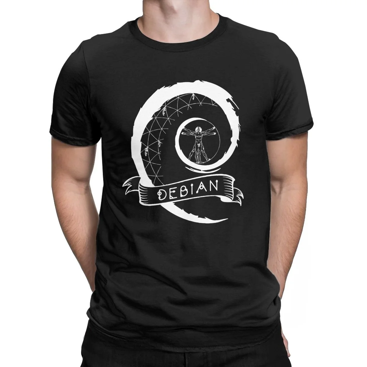 Men Debian Linux Computer T Shirts Pure Cotton Clothes Casual Classic Short Sleeve Crew Neck Tee Shirt Big Size New Arrival