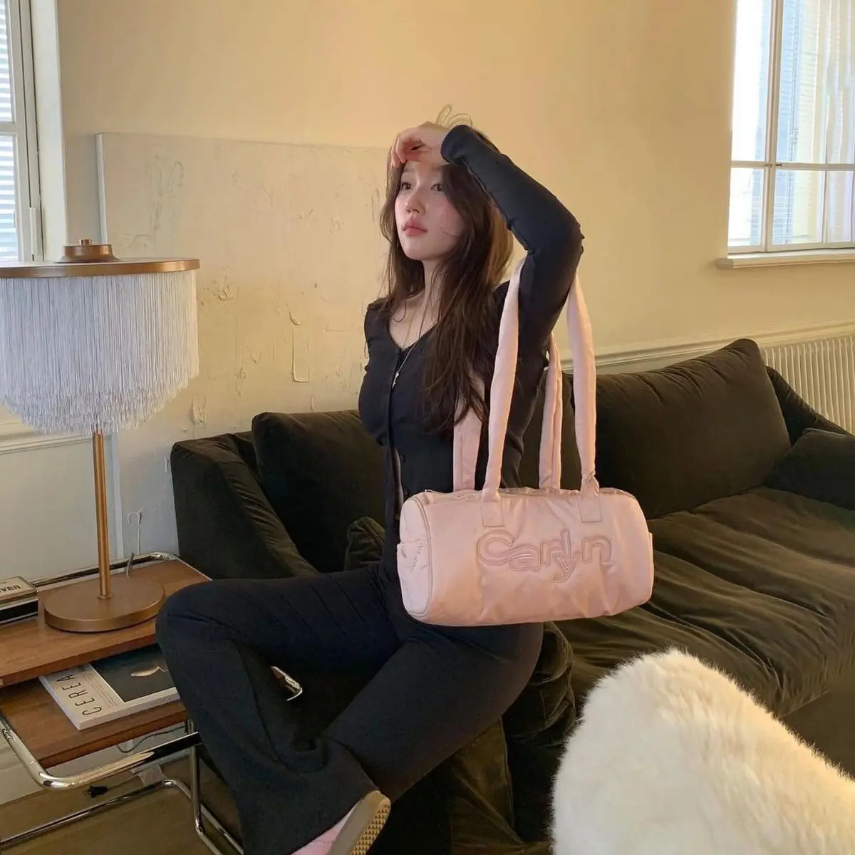 JIAERDI Sweet Cute Pink Handbag Women Hot Girls Soft Chic Large Capacity Shoulder Bags Female Fairycore Aesthetic Underarm Bag