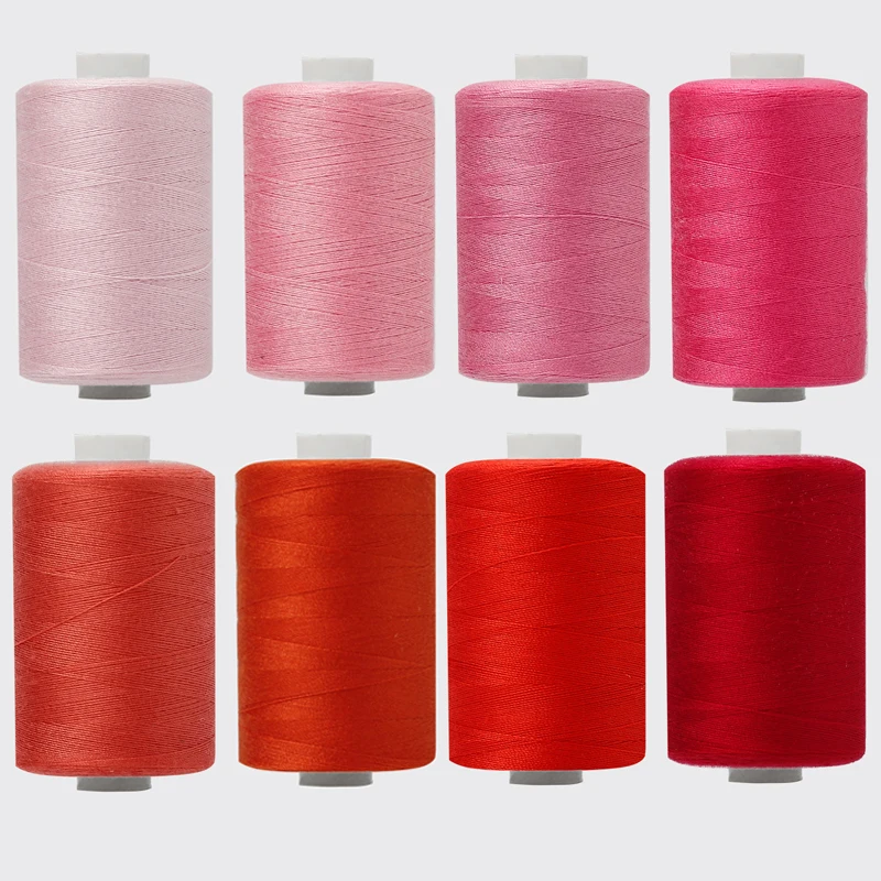 1 Roll 1000 Yard Each Spool Red Color 402 Sewing Thread for Home Cross Stitching Embroidery Polyester Thread Sewing Accessories