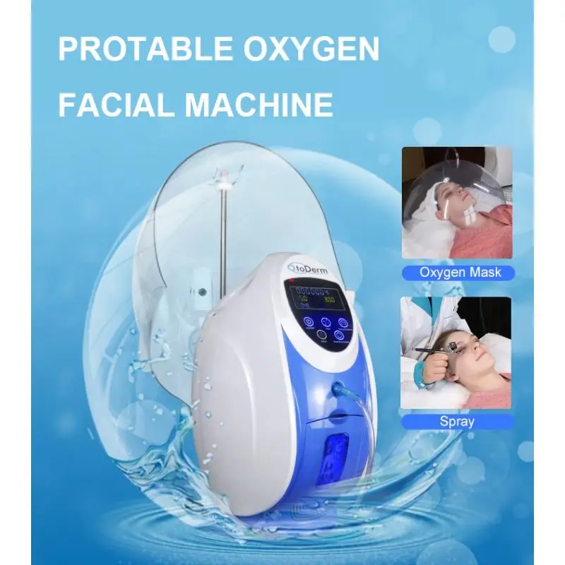 Newest Korea O2ToDerm Oxygen Dome Facial Therapy Anion Generato Skin Mouisture Acne Removal Oxygen Spray Jet Facial Mask Machine