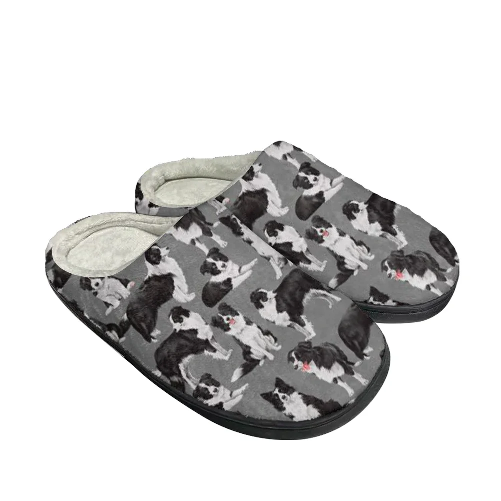 Hot Border Collie Fashion Cotton Custom Slippers Mens Womens Sandals Plush Casual Keep Warm Shoes Thermal Comfortable Slipper