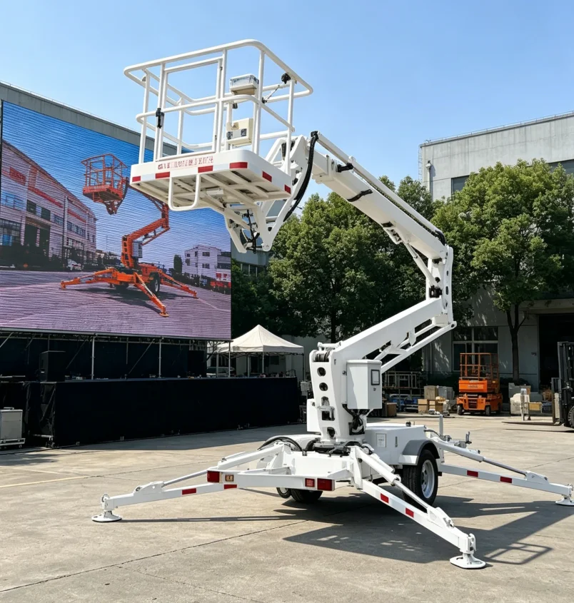 10m-20m Hydraulic Adjustable Picker Work Lift Cherry Picker Telescopic Articulated Boom Lift 10m Mobile Aerial Work Platform