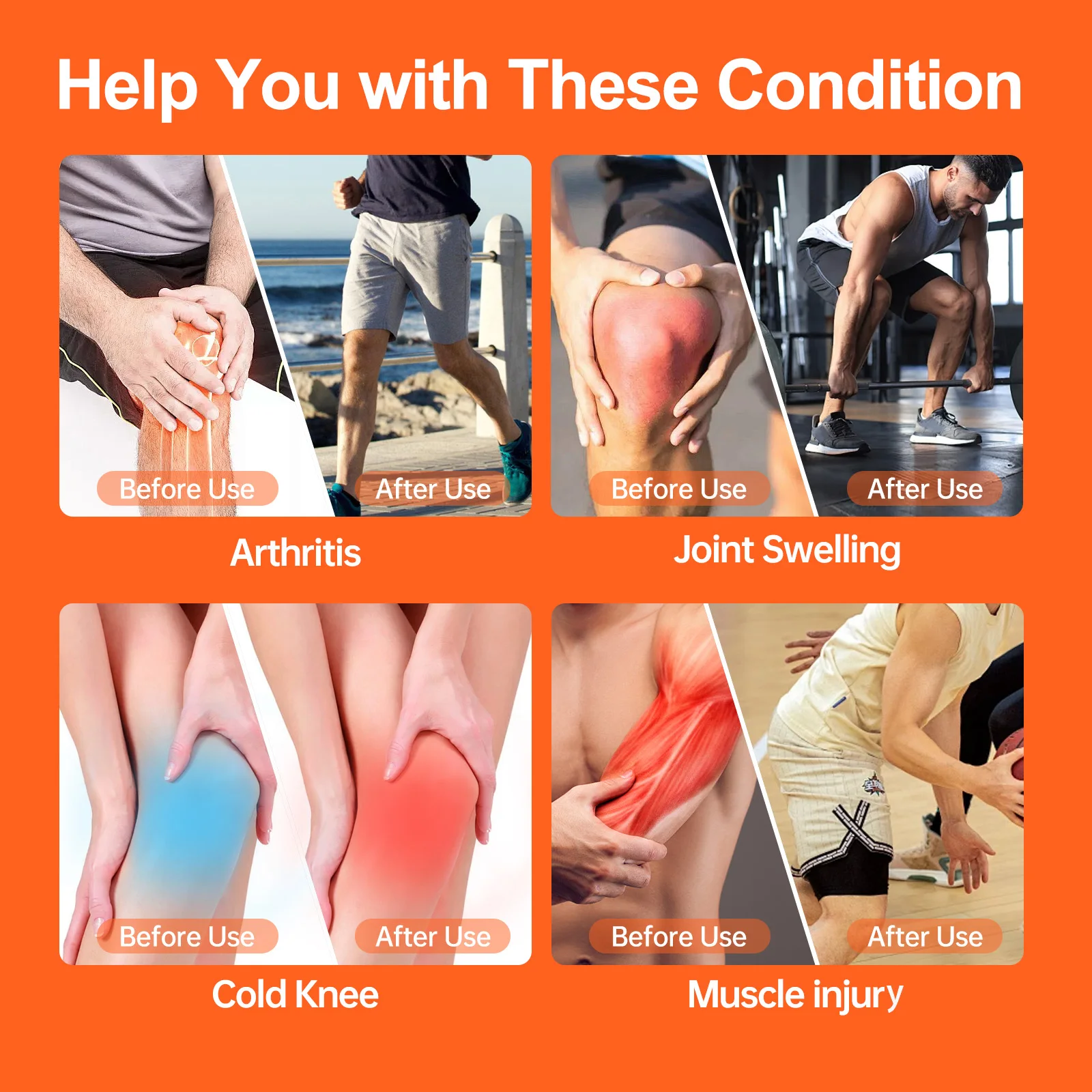 2 Stück kabelloses Knie-Massagegerät mit Wärme und Vibration für Knie-Schulter-Ellenbogen, beheizte Kniebandage für Arthritis mit Massage, Geschenke