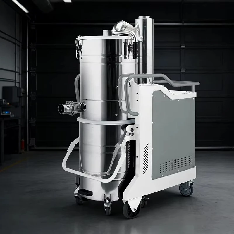 New 3Phase Energy-saving High-suction Pulse Cleaning Industrial Stainless Steel 8000W HEPA Filter Vacuum Cleaner Twin